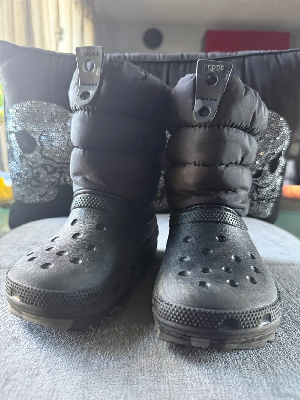 CROCS Black Puffer Clog Boots